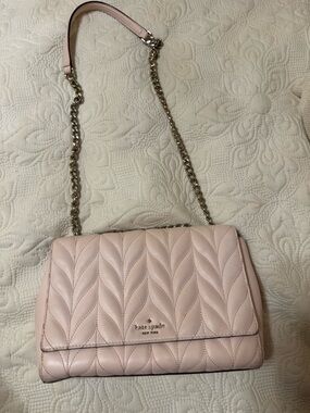 kate spade Pale Pink Quilted Leather Chain Shoulder Bag